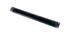 1U Cable Pass-Thru w/ Brush Strip Black